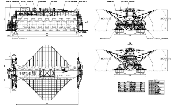 Stockyard Bulk Cargo Handling Equipment Drum Type Coal Reclaimer Stacker