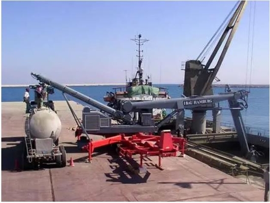 Compact screw ship unloader applied to unload cement at seaport