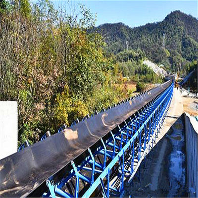 Long Distance Curved Belt Conveyor For Handling Bulk Materials