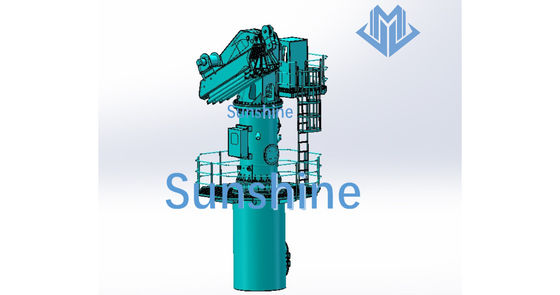 Foldable knuckle boom marine crane  knuckle and telescopic boom marine crane
