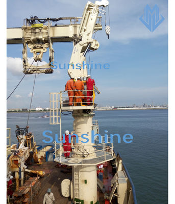 Foldable knuckle boom marine crane  knuckle and telescopic boom marine crane
