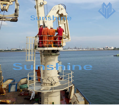 Foldable knuckle boom marine crane  knuckle and telescopic boom marine crane