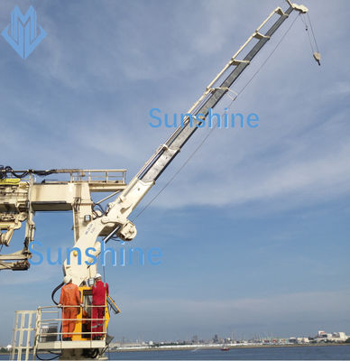 Foldable knuckle boom marine crane  knuckle and telescopic boom marine crane