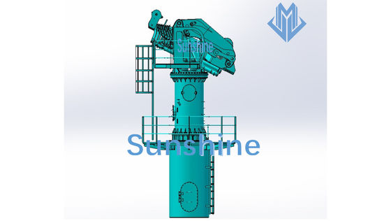 2.5t22m Electric Hydraulic Foldable Boom Marine Crane For Offshore Support Vessel