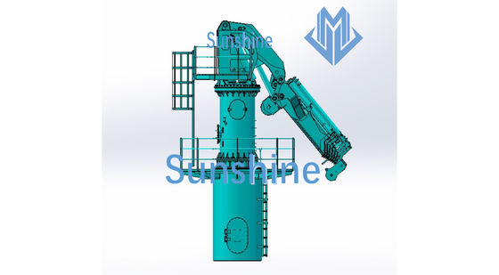 2.5t22m Electric Hydraulic Foldable Boom Marine Crane For Offshore Support Vessel