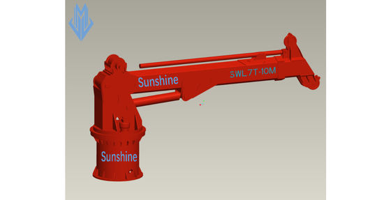 7t10m Electric Telescopic Boom Hydraulic Marine Cranes For Mounting On Vessel