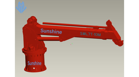 10t10m Electric Hydraulic Telescopic Boom Marine Crane For Offshore Support Vessel