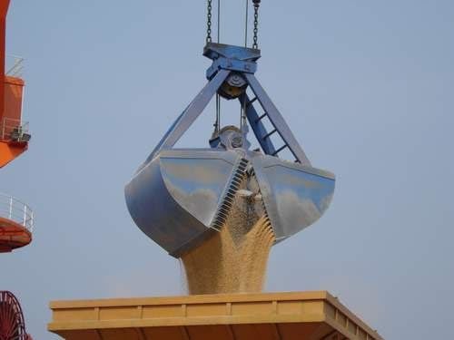 Two Ropes Clamshell Mechanical Grab Buckets For Ore Handling 10 Cube Meter