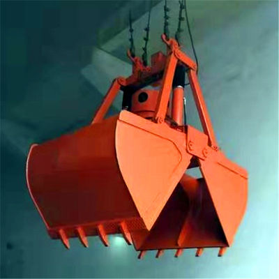 Two Ropes Clamshell Mechanical Grab Buckets For Ore Handling 10 Cube Meter