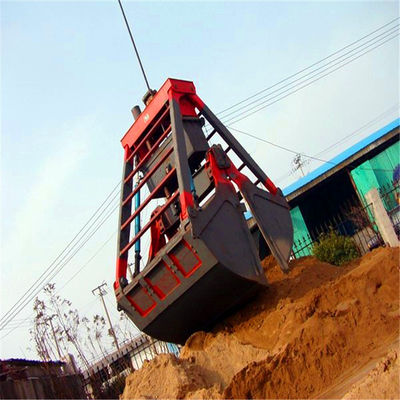 Four Ropes Mechanical Clamshell Grab Bucket For Ore Handling 18 Cube Meter