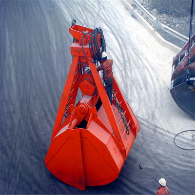 Four Ropes Mechanical Clamshell Grab Bucket For Ore Handling 18 Cube Meter