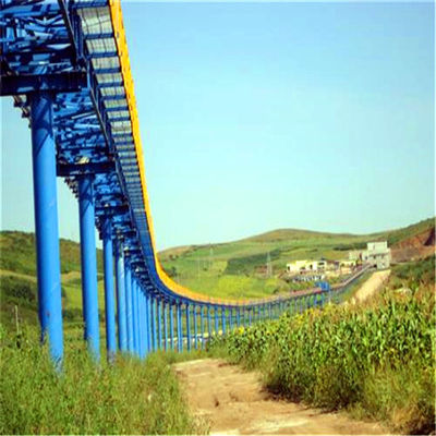 Bulk Material Curved Belt Conveyor System Long Distance