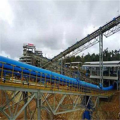 Bulk Material Curved Belt Conveyor System Long Distance