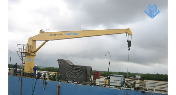 Electric Hydraulic Fixed Boom Marine Mounted On Deck For Cargo Handling