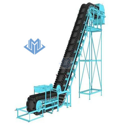 Heavy Duty Bulk Material Handling Conveyor Belt System High Incline Angles