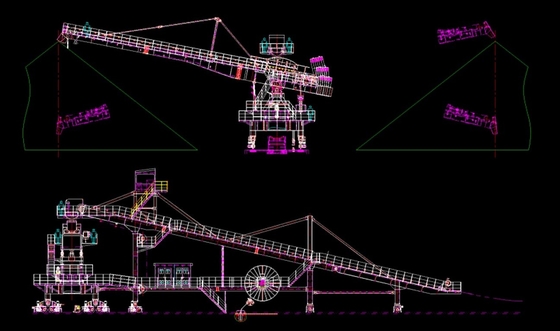 2200 t/h Heavy Duty Side Cantilever Stacker For Stockyard Stacking Material